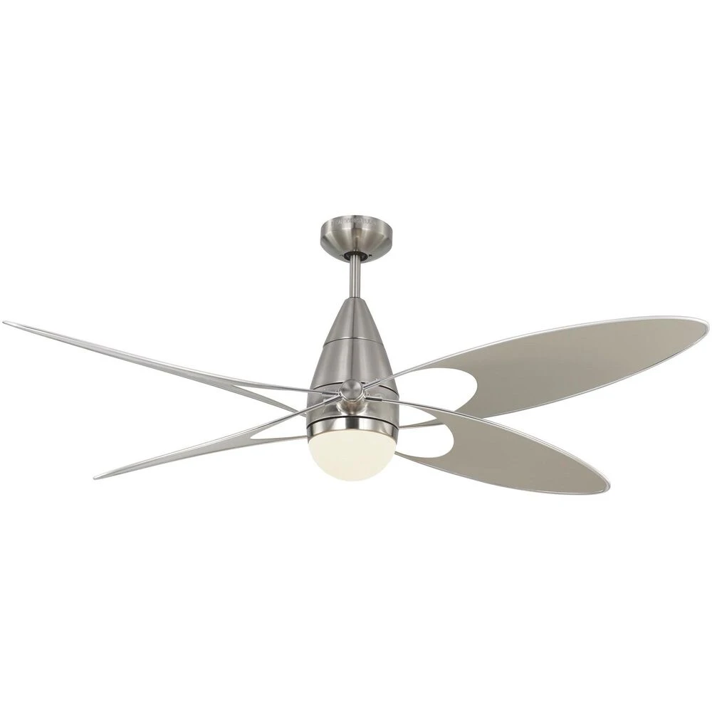 Butterfly 54 54 Inch Brushed Steel With Silver ABS Blades Indoor/Outdoor Ceiling Fan