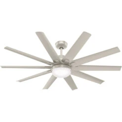 Overton 60 Inch Matte Nickel Outdoor Ceiling Fan
