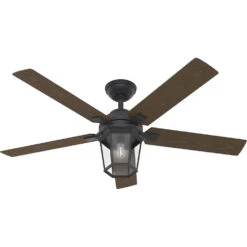 Candle Bay 52 Inch Natural Iron With Cocoa Blades Outdoor Ceiling Fan