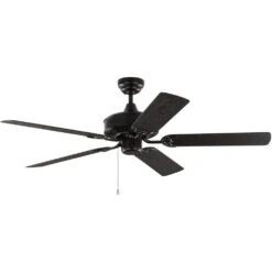 Haven 52 Inch Matte Black With Black ABS Blades Outdoor Ceiling Fan