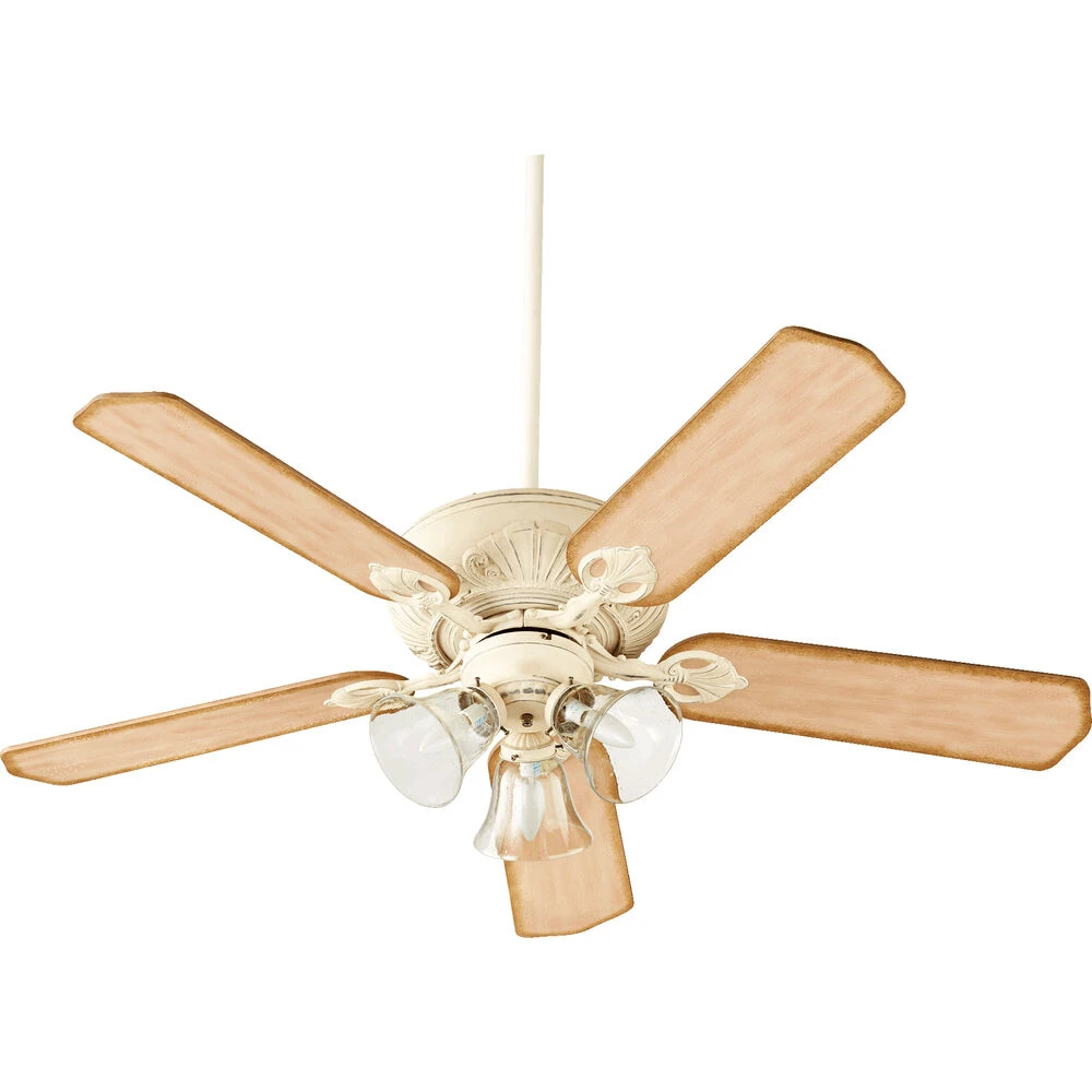 Chateaux Uni-Pack 52 Inch Persian White With Distressed Weathered Pine Blades Indoor/Outdoor Ceiling Fan