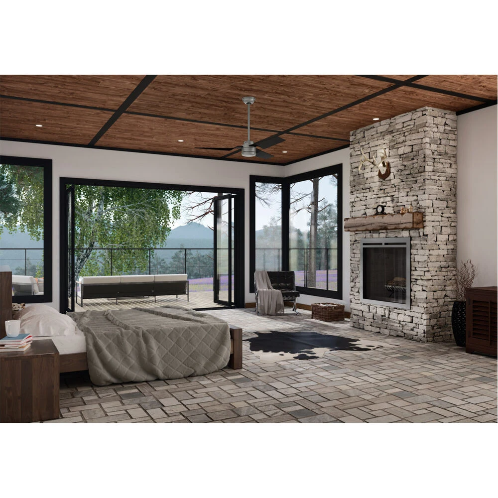 Cabo Frio 52 Inch Matte Silver With Matte Black Blades Outdoor Ceiling Fan - Image 2