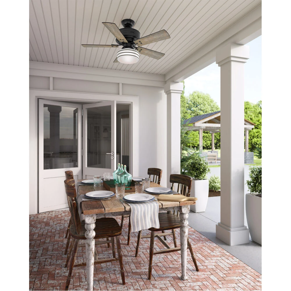 Cedar Key 44 Inch Matte Black With Barnwood/Black Willow Blades Outdoor Ceiling Fan - Image 3
