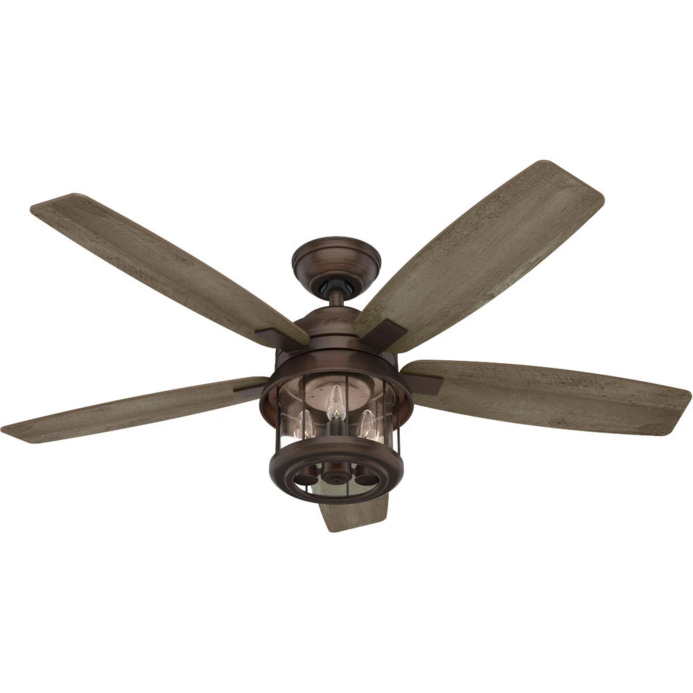 Coral Bay 52 Inch Weathered Copper With Grey Pine/Drifted Oak Blades Outdoor Ceiling Fan