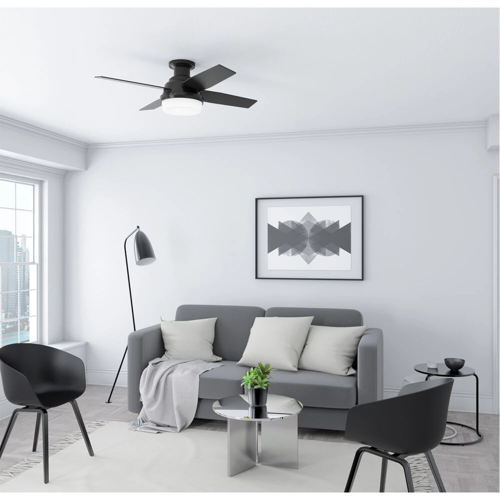 Dempsey 44 Inch Matte Black With Matte Black/Dark Walnut Blades Outdoor Ceiling Fan - Image 3