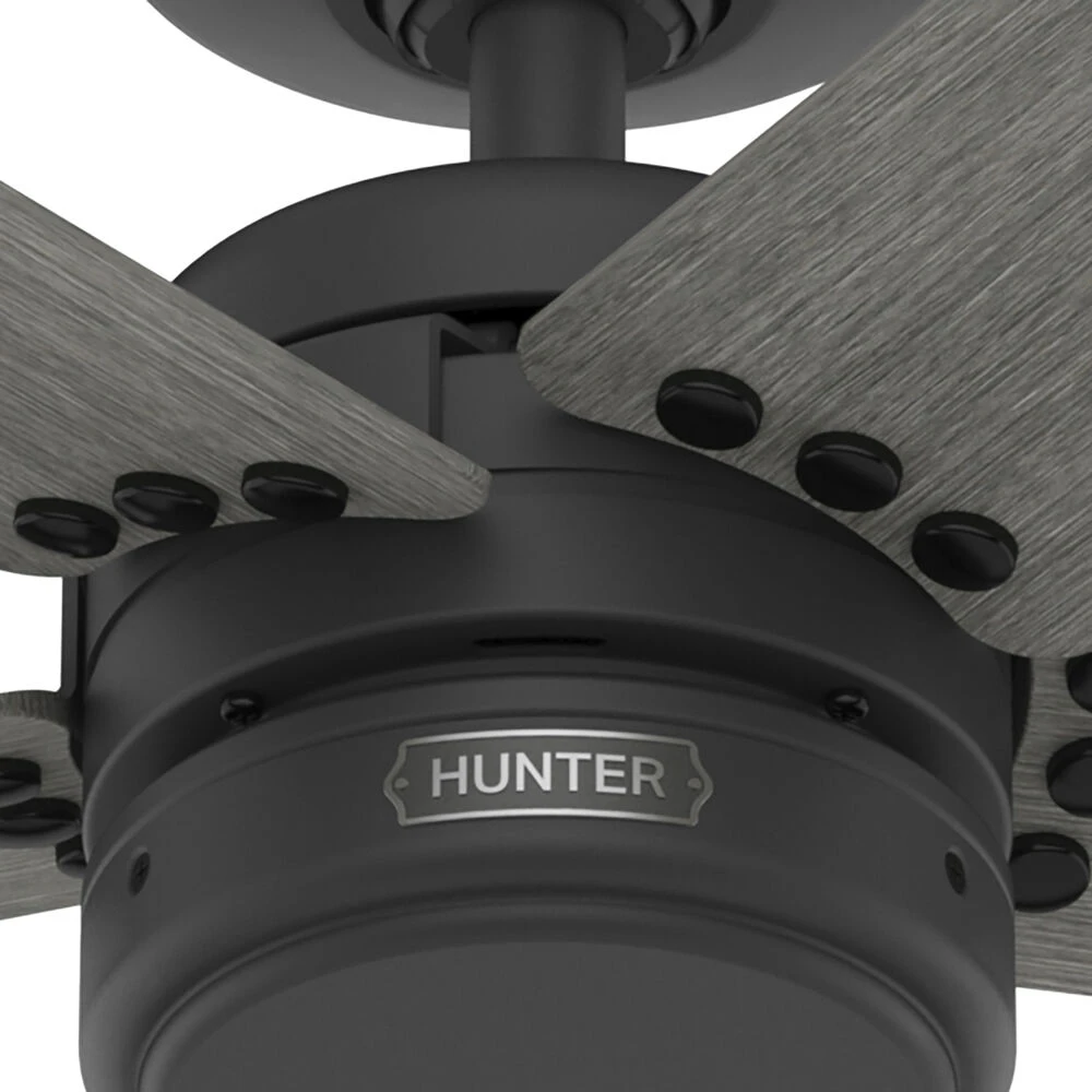 Burton 52 Inch Matte Black With Dark Gray Oak Blades Outdoor Ceiling Fan - Image 12