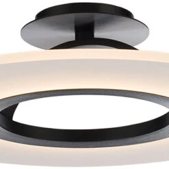 DweLED By WAC FM-21720-BK Elektron Contemporary Black LED 20" Flush Mount Light Fixture