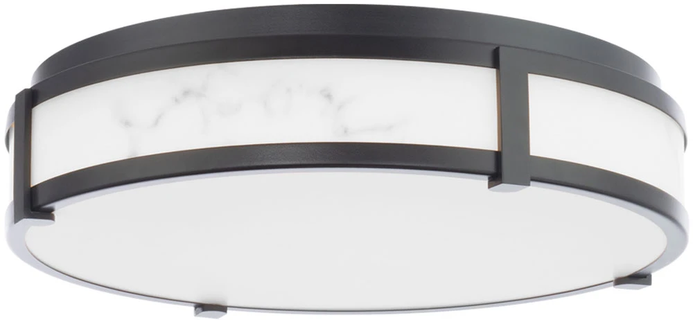 DweLED By WAC FM-27218-BK Constantine Modern Black LED 18" Ceiling Light Fixture