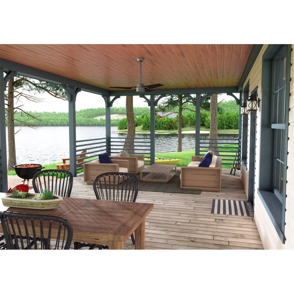 Cabo Frio 52 Inch Matte Silver With Matte Black Blades Outdoor Ceiling Fan - Image 4