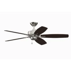 Aire Deluxe 52 Inch Brushed Nickel With Cherry/Dark Walnut Blades Indoor/Outdoor Ceiling Fan