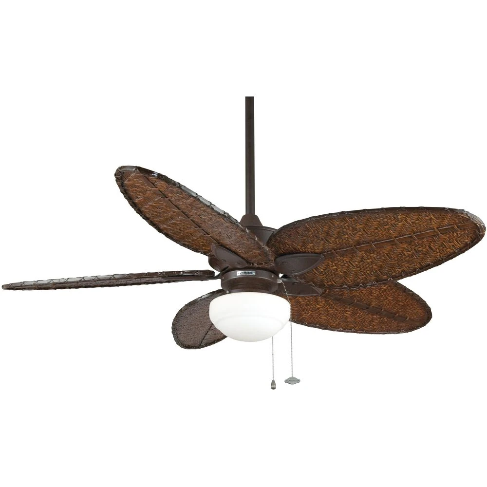 Windpointe 52 Inch Rust With Narrow Oval Antique Bamboo Blades Indoor/Outdoor Ceiling Fan - Image 5
