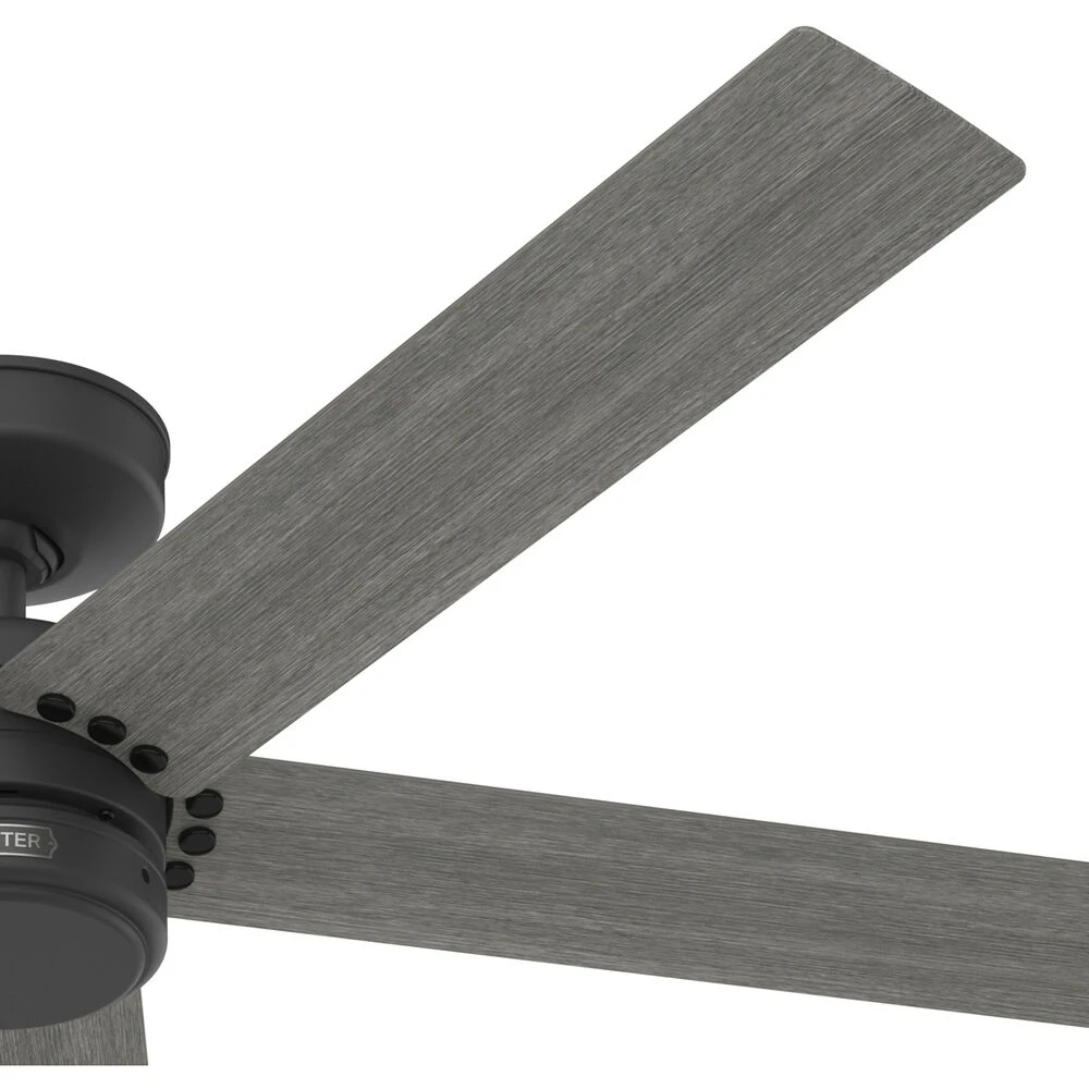 Burton 52 Inch Matte Black With Dark Gray Oak Blades Outdoor Ceiling Fan - Image 14