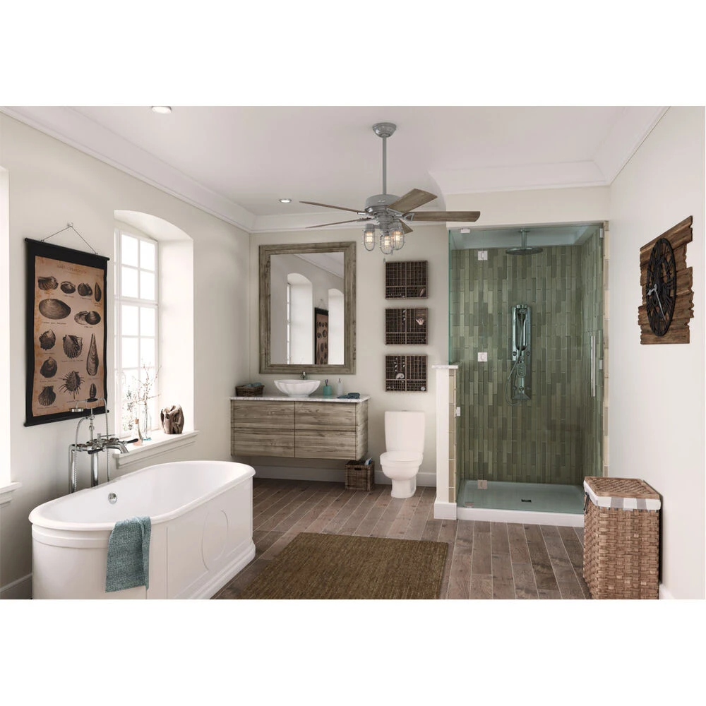 Starklake 52 Inch Quartz Grey With Washed Walnut/Grey Pine Blades Outdoor Ceiling Fan - Image 3