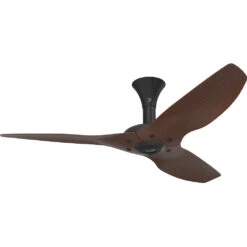 Haiku 52 Inch Black With Cocoa Wood Grain Blades Outdoor Ceiling Fan