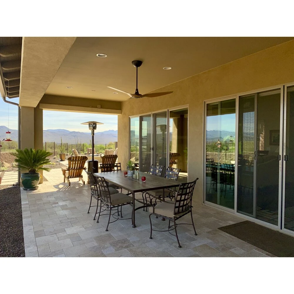 Haiku 84 Inch Black With Caramel Wood Grain Blades Outdoor Ceiling Fan - Image 2