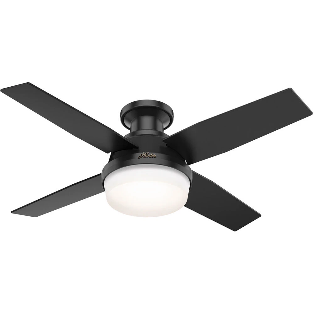 Dempsey 44 Inch Matte Black With Matte Black/Dark Walnut Blades Outdoor Ceiling Fan