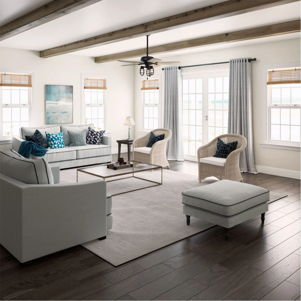 Starklake 52 Inch Natural Iron With Barnwood/Washed Walnut Blades Outdoor Ceiling Fan - Image 4