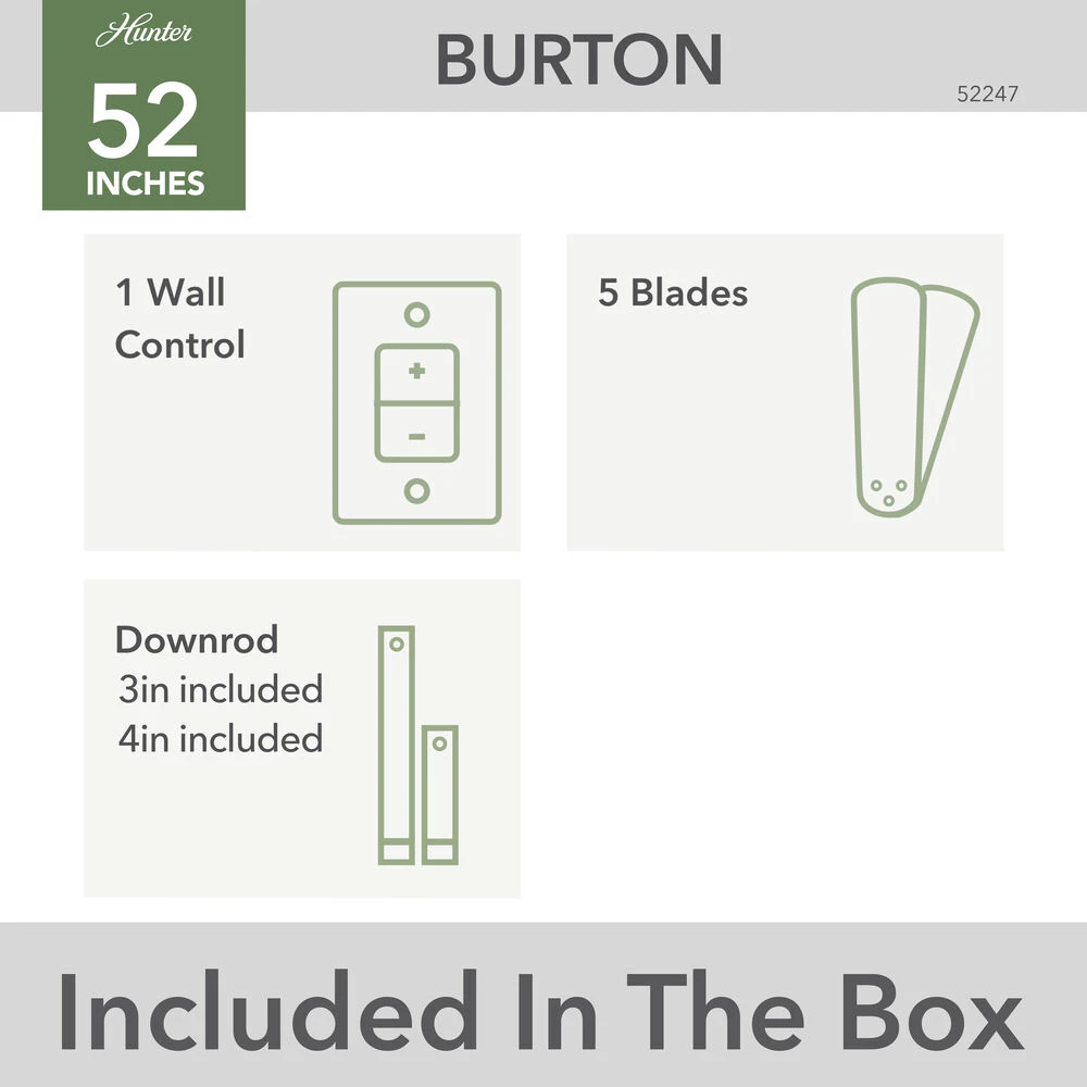 Burton 52 Inch Matte Black With Dark Gray Oak Blades Outdoor Ceiling Fan - Image 9