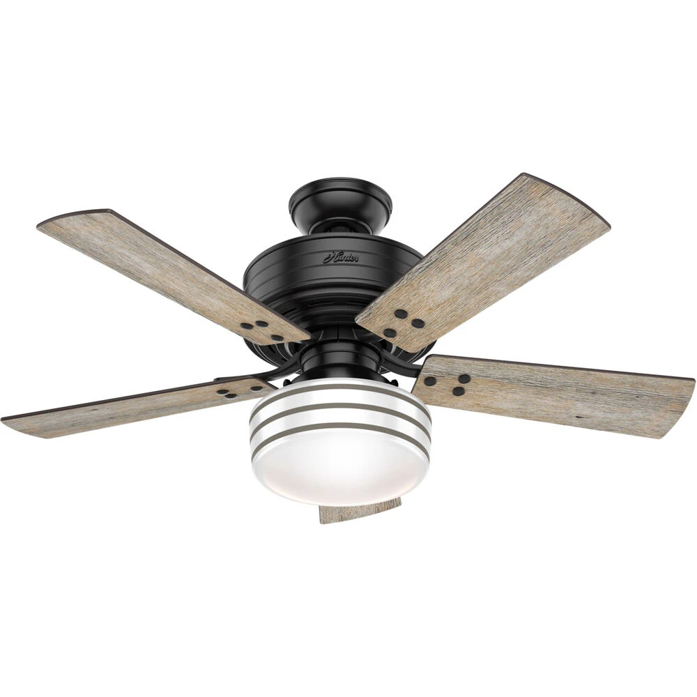 Cedar Key 44 Inch Matte Black With Barnwood/Black Willow Blades Outdoor Ceiling Fan