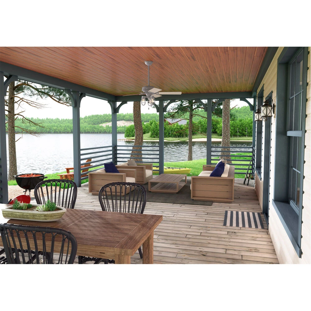 Starklake 52 Inch Quartz Grey With Washed Walnut/Grey Pine Blades Outdoor Ceiling Fan - Image 4
