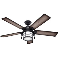 Key Biscayne 54 Inch Weathered Zinc With Burnished Grey Pine/Grey Pine Blades Outdoor Ceiling Fan