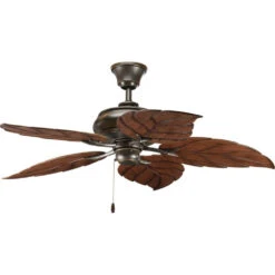 Progress AirPro Outdoor 52 Inch Antique Bronze With Washed Walnut Blades Indoor/Outdoor Ceiling Fan