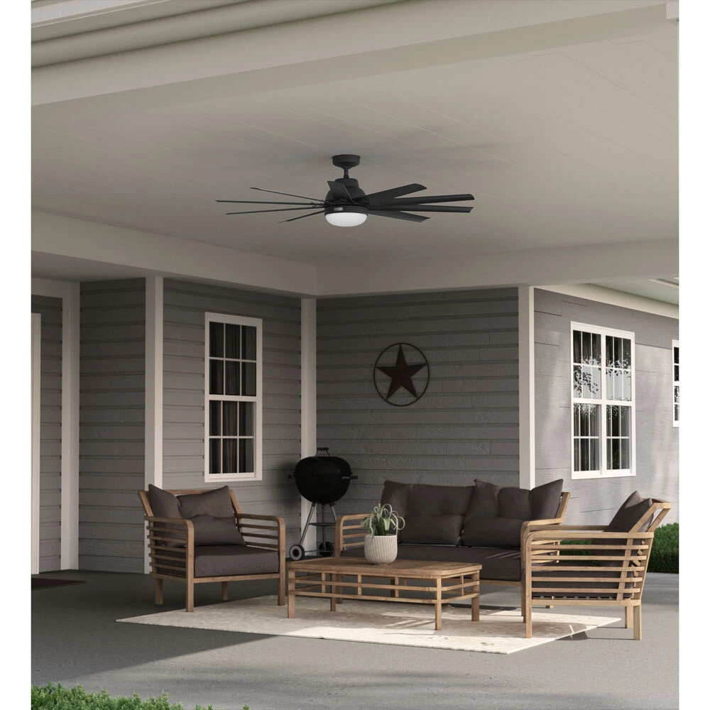 Overton 60 Inch Matte Black Outdoor Ceiling Fan - Image 3