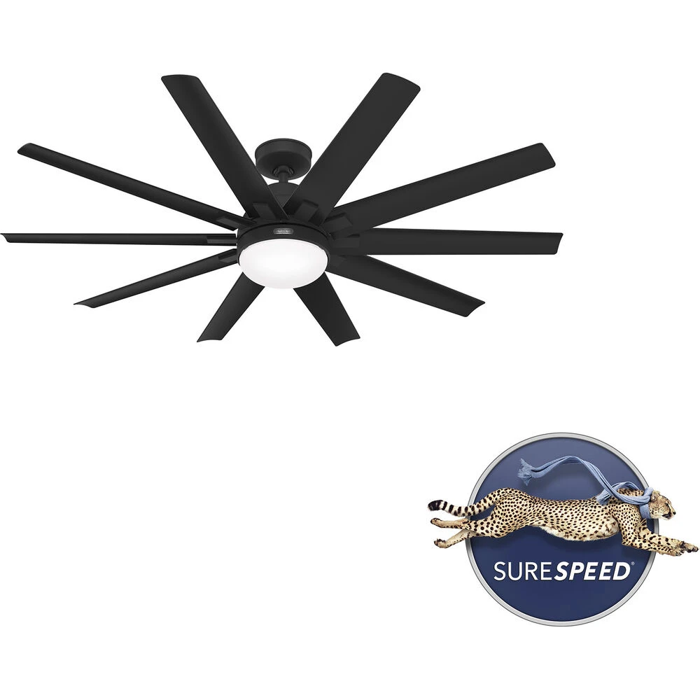 Overton 60 Inch Matte Black Outdoor Ceiling Fan - Image 2