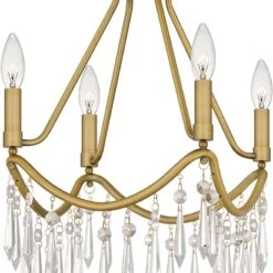 Quoizel AID1712AB Airedale Crystal Aged Brass Flush Mount Ceiling Light Fixture