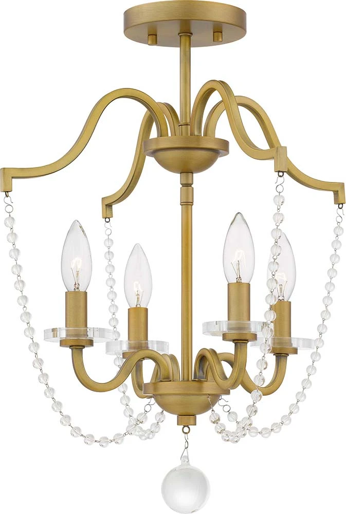 Quoizel SDY1716AB Sunday Crystal Aged Brass Overhead Light Fixture
