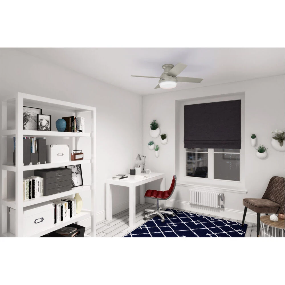 Dempsey 44 Inch Matte Nickel With Matte Nickel/Walnut Blades Outdoor Ceiling Fan - Image 4