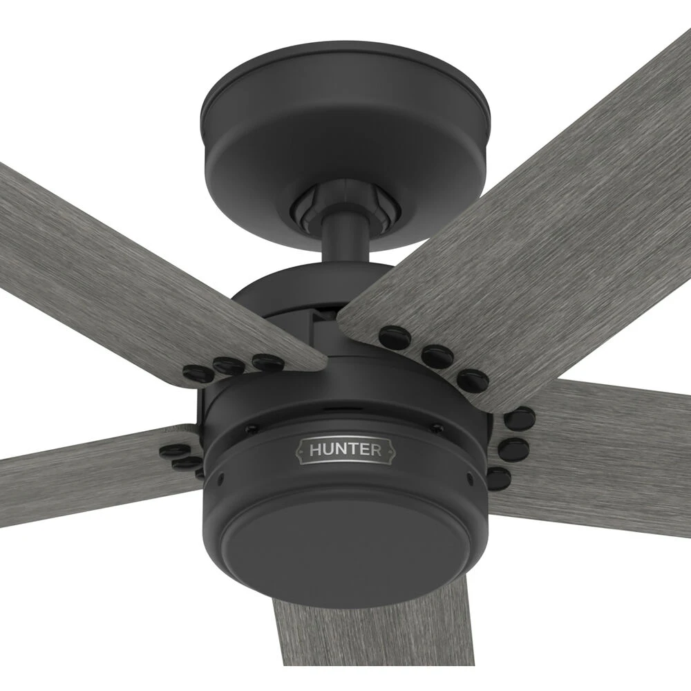 Burton 52 Inch Matte Black With Dark Gray Oak Blades Outdoor Ceiling Fan - Image 13