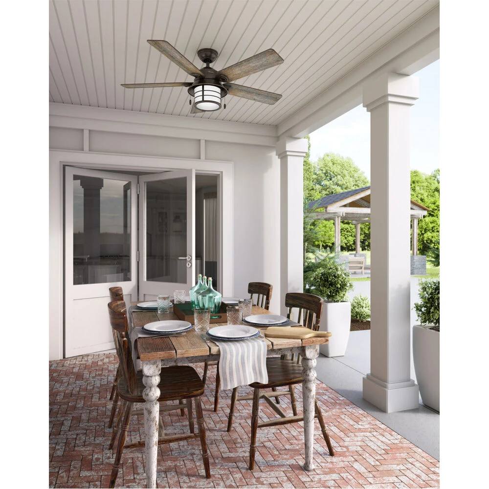 Key Biscayne 54 Inch Onyx Bengal With Barnwood/Drifted Oak Blades Outdoor Ceiling Fan - Image 3