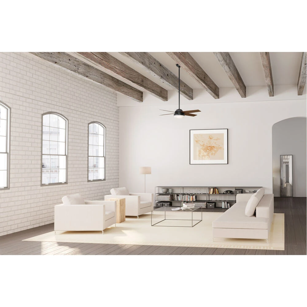 Dempsey 52 Inch Matte Black With Black Willow/Dark Walnut Blades Outdoor Ceiling Fan - Image 3