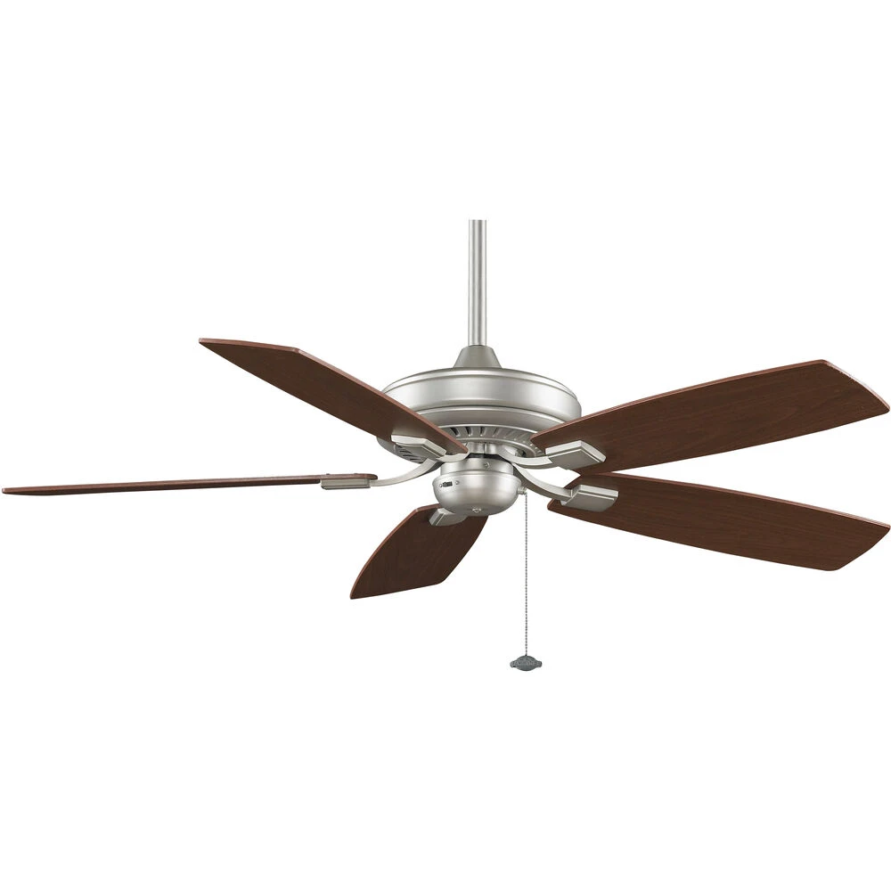 Edgewood 52 Inch Satin Nickel With Walnut/Light Walnut Blades Indoor/Outdoor Ceiling Fan