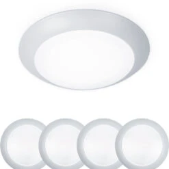 WAC Lighting FM-304-930-WT-4 Disc Contemporary White LED 5.9" Flush Lighting (Pack Of 4)