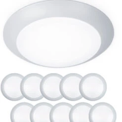 WAC Lighting FM-306-930-WT-10 Disc Contemporary White LED 7.4" Ceiling Light (Pack Of 10)