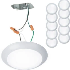 WAC Lighting FM-306-930JB-WT-10 Disc Contemporary White LED 7.4" Flush Mount Light Fixture (Pack Of 10)