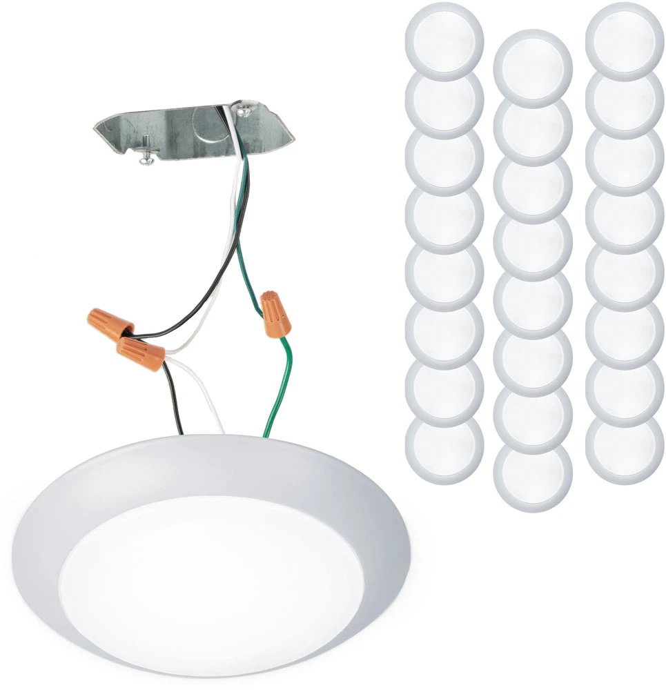 WAC Lighting FM-306-930JB-WT-24 Disc Modern White LED 7.4" Flush Ceiling Light Fixture (Pack Of 24)