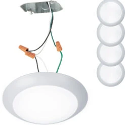WAC Lighting FM-306-930JB-WT-4 Disc Modern White LED 7.4" Home Ceiling Lighting (Pack Of 4)