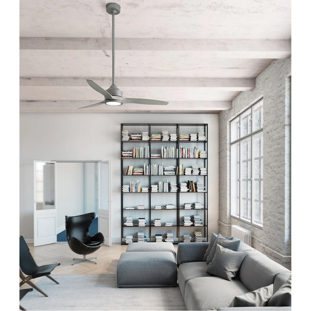 Park View 52 Inch Matte Silver With Weathered Beach Wood Blades Outdoor Ceiling Fan - Image 3