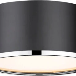 Z-Lite 2303F2-MB-CH Arlo Contemporary Matte Black & Chrome 12" Overhead Lighting