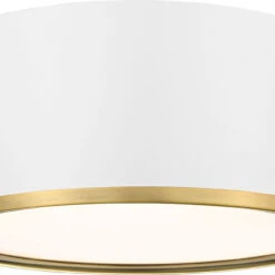 Z-Lite 2303F2-MW-RB Arlo Modern Matte White & Rubbed Brass 12" Ceiling Light