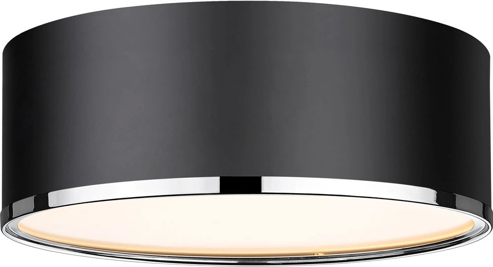 Z-Lite 2303F3-MB-CH Arlo Contemporary Matte Black & Chrome 16" Ceiling Lighting