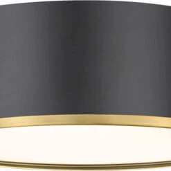 Z-Lite 2303F3-MB-RB Arlo Contemporary Matte Black & Rubbed Brass 16" Flush Mount Lighting Fixture