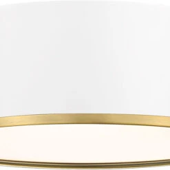 Z-Lite 2303F3-MW-RB Arlo Contemporary Matte White & Rubbed Brass 16" Flush Mount Lighting